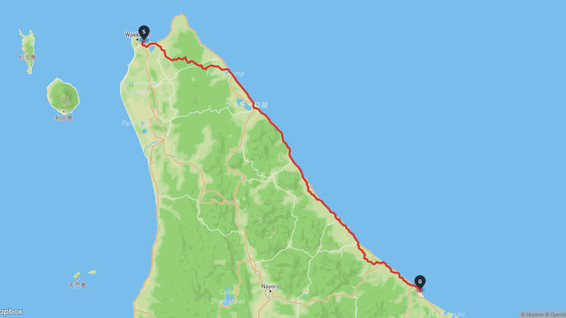 Wakkanai to Mombetsu Hiking Route
