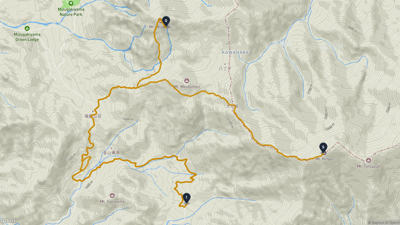 金峰山至瑞牆山 徒步路线
