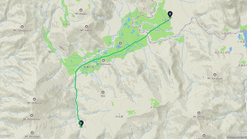 至佛山至檜枝岐村 徒步路线