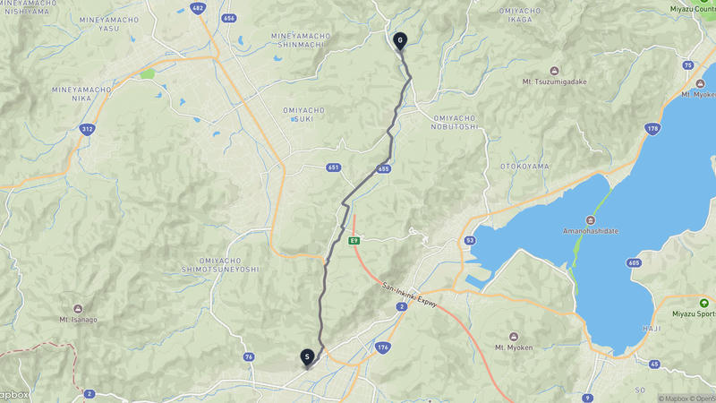与謝野町至京丹後市 登山路線
