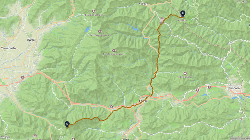 富士河口湖町至三头山 徒步路线