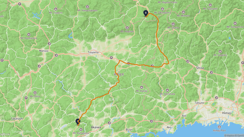 岡山市北区至智頭町 驾车路线