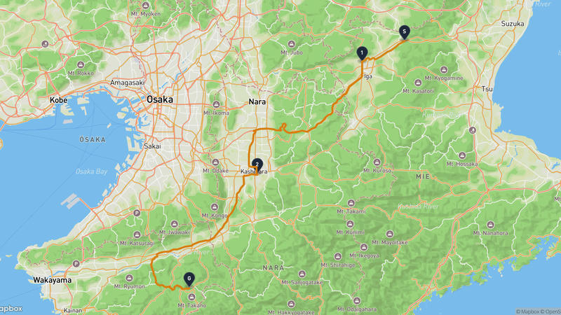 伊賀市至高野山 驾车路线