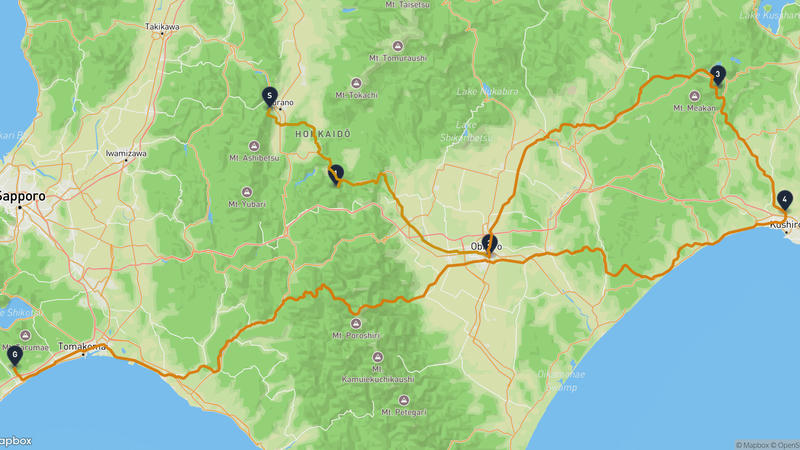 Furano to Shiraoi Hiking Route
