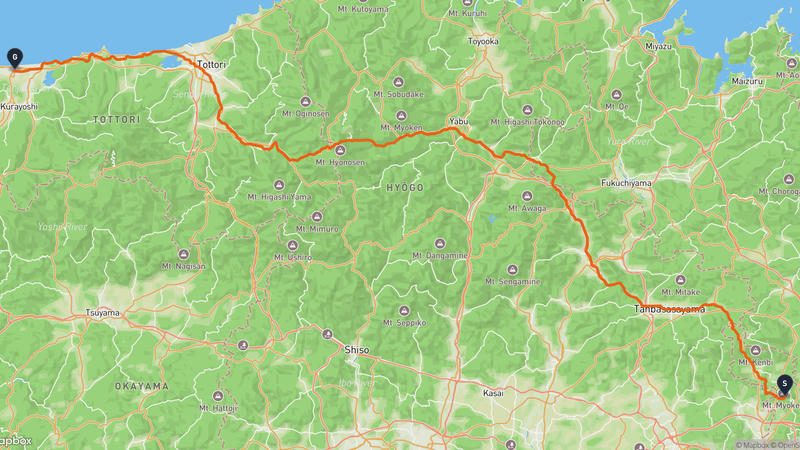 豊能町〜北栄町 ハイキングルート