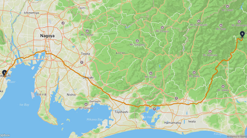 四日市港至川根本町 徒步路线