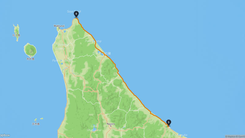 เส้นทางขับรถ Mombetsu-Cape Sōya