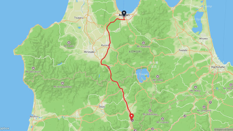 Aomori Prefecture Tourist Center~Kazuno 하이킹 루트