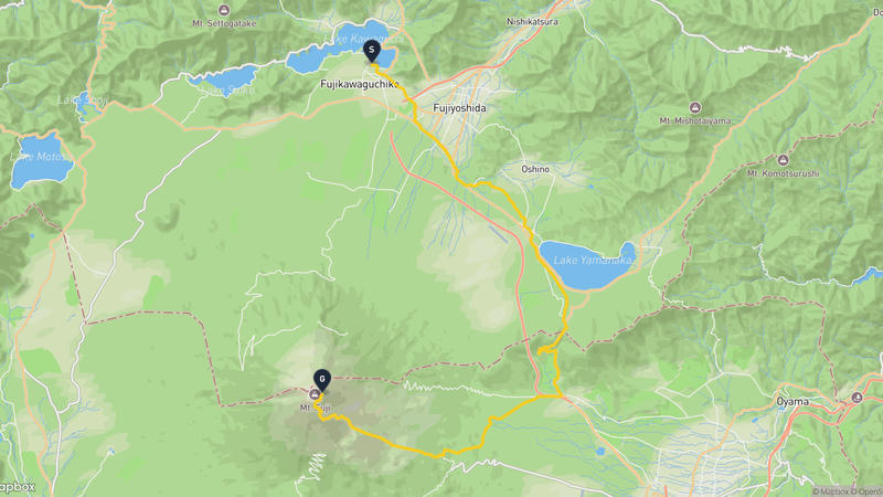 河口湖至富士山 登山路線