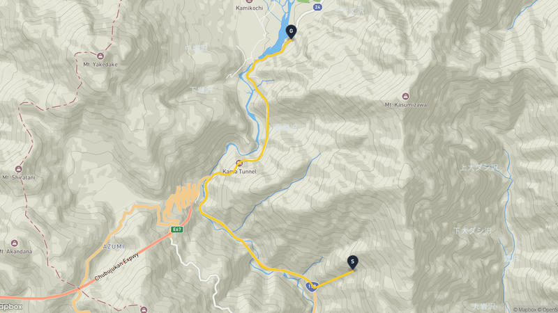 霞澤岳 登山路線