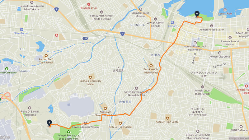 Aomori Museum of Art to Aomori Prefecture Tourist Center Hiking Route