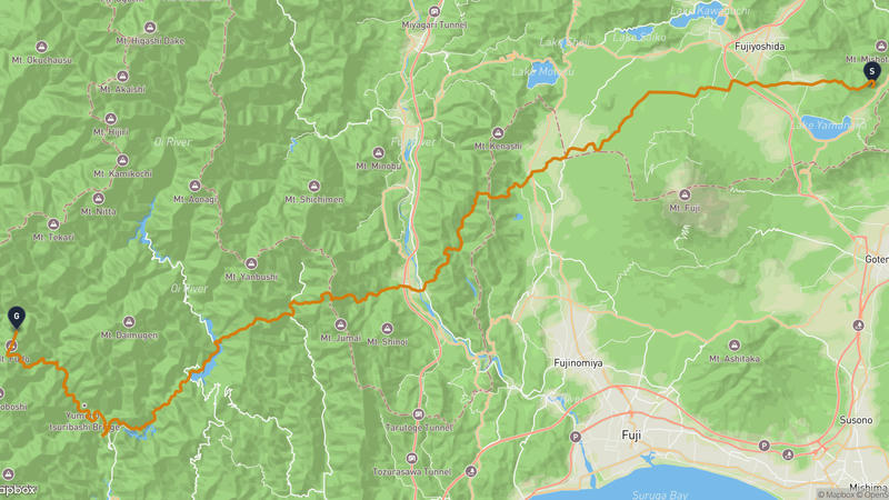 Yamanakako to Kawanehon Hiking Route