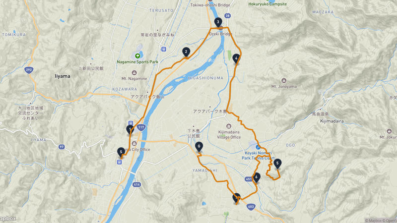 正受庵至木島平村 骑行路线