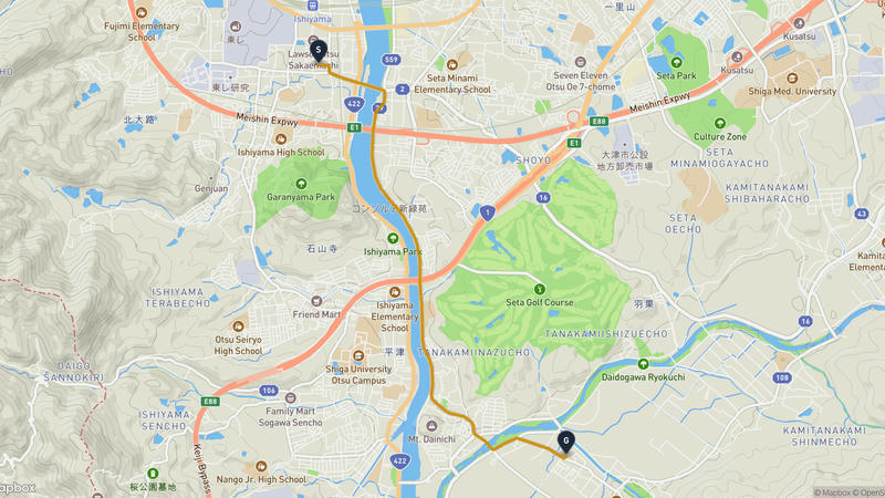 建部大社至大津市 駕車路線