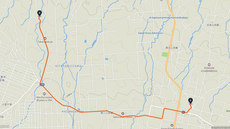 Naganohara to Tsumagoi Cycling Route