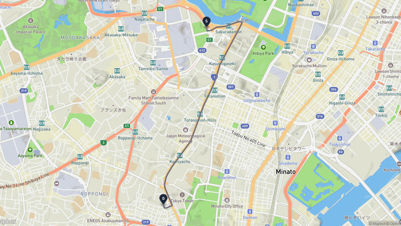 เส้นทางขับรถ Tokyo Court Complex Building-โตเกียวทาวเวอร์