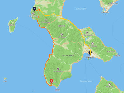 五稜郭塔 → 松前城