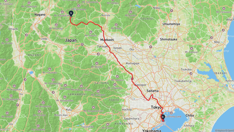 草津溫泉至安全推廣中心 駕車路線