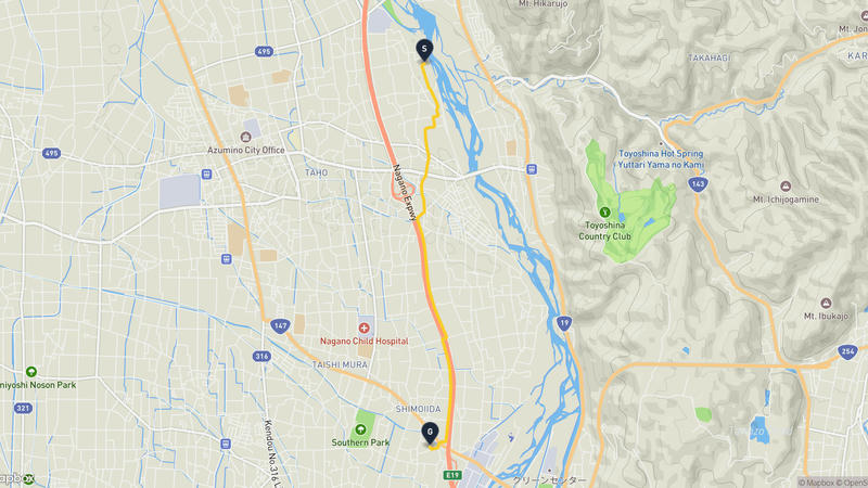 安曇野市至梓川 徒步路线