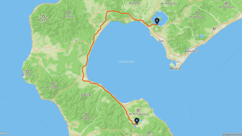 有珠山至七飯町 駕車路線