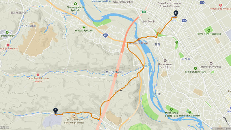 あきる野市至羽村市 徒步路线