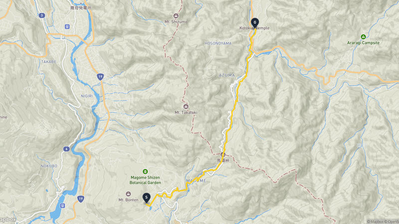 馬籠宿至妻籠宿 登山路線