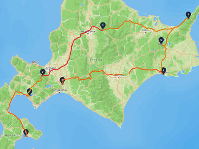 函館朝市 → 千歳市