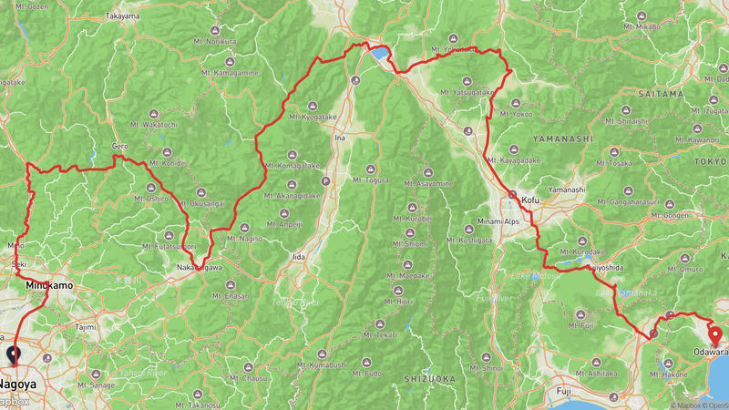 名古屋市西区至小田原市 登山路線