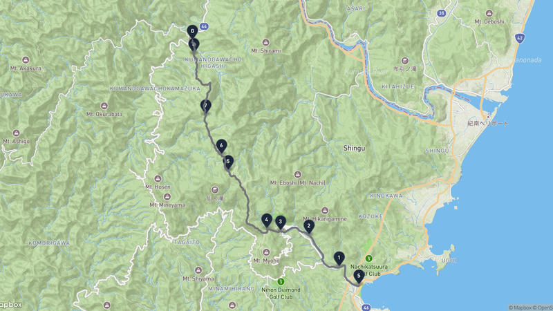 補陀洛山寺至新宮市 登山路線