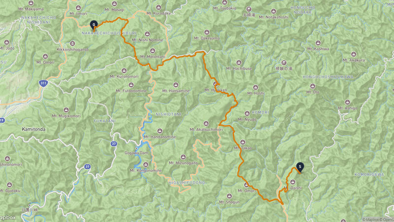 古座川町至瀧尻王子 登山路線
