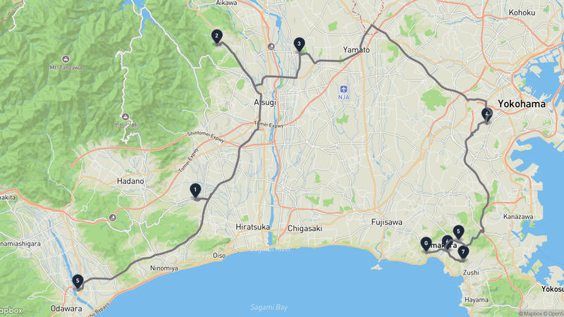 小田原市至高德院 驾车路线
