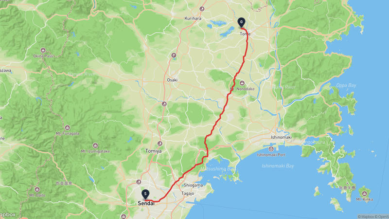 東昌寺至登米市 登山路線