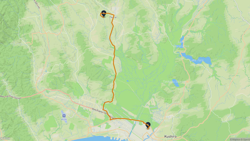 釧路町至鶴居村 驾车路线