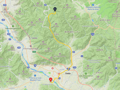 長野市 → 上田城