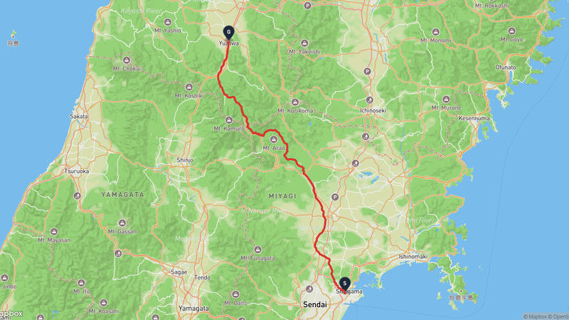 타가성~Yuzawa 하이킹 루트