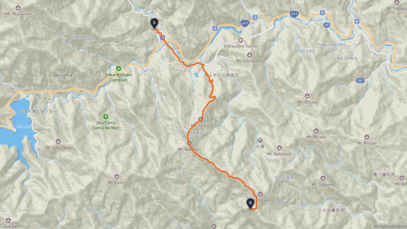 Okutama to Mount Odake (Tokyo) Hiking Route