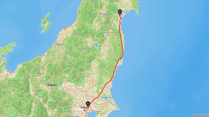 足立区至宮城縣廳捨 駕車路線