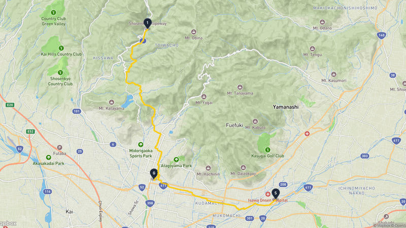 山梨縣里博物館至甲府城 登山路線