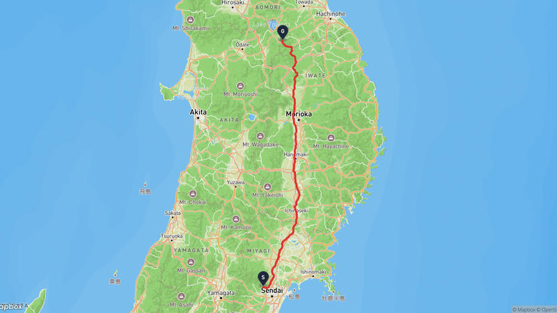 เส้นทางเดินป่า Izumi Ward, Sendai-Takko