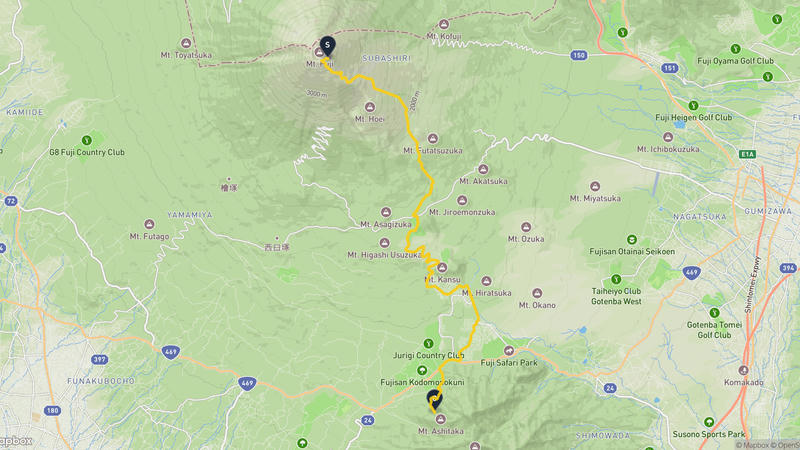 富士山至愛鷹山 骑行路线