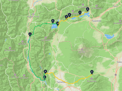 河口湖 → 愛鷹山