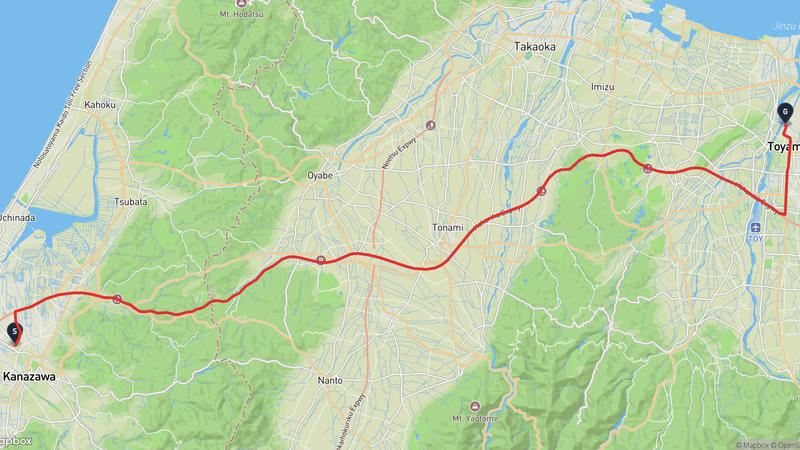 Hiraokano Shrine to Toyama Prefectural Museum of Art and Design Drive
