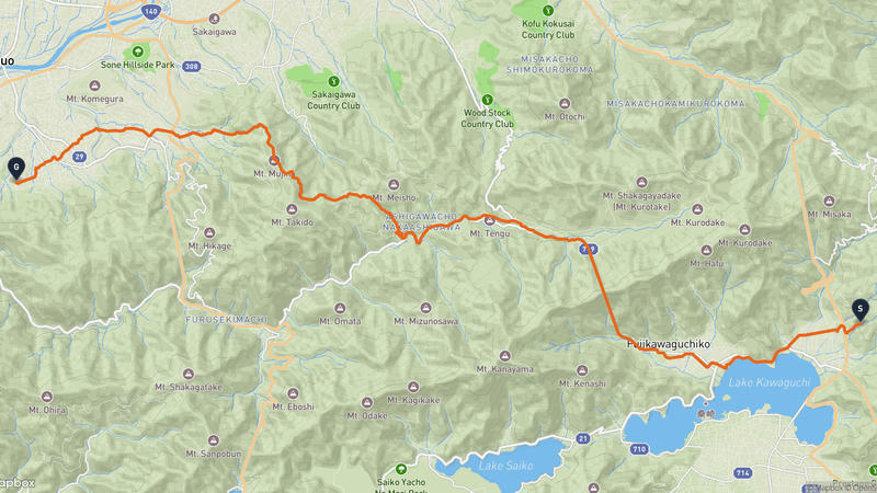 富士河口湖町至中央市 登山路線
