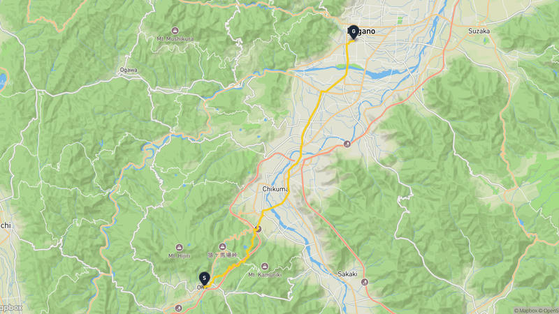 麻績村至善光寺 徒步路线