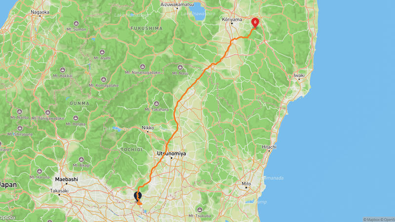 板倉町〜郡山市 ハイキングルート