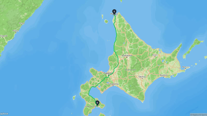 稚内市至五稜郭塔 登山路線