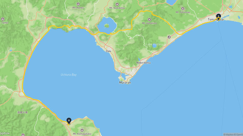 苫小牧市至森町 徒步路线