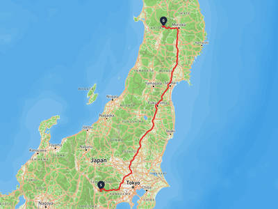Fuefuki → Lake Tazawa