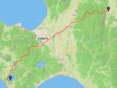 洞爺湖 → 中富良野町