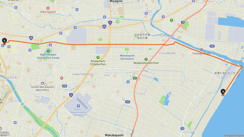 勾當臺公園至仙台市宮城野区 登山路線